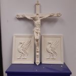 Jesus on the cross sculpture in plaster of Paris